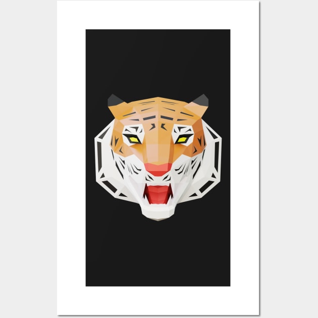 Low poly Tiger Head in full face (art1) Wall Art by 3DVictory